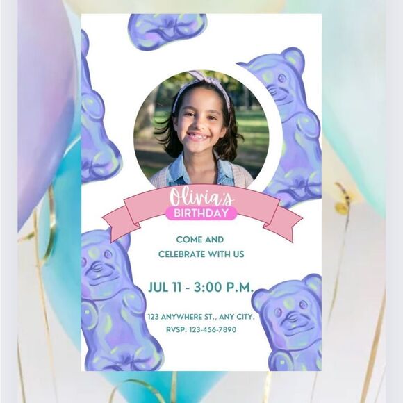 20 Personalized Birthday Party Invitations - Picture 2 of 2